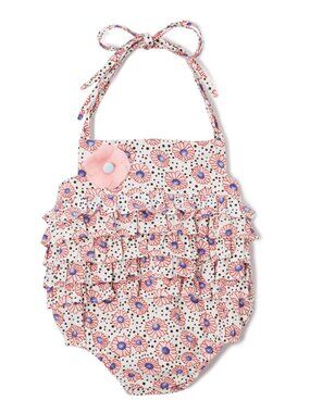 Lil Cactus Pink Floral Bubble Romper Sunsuit